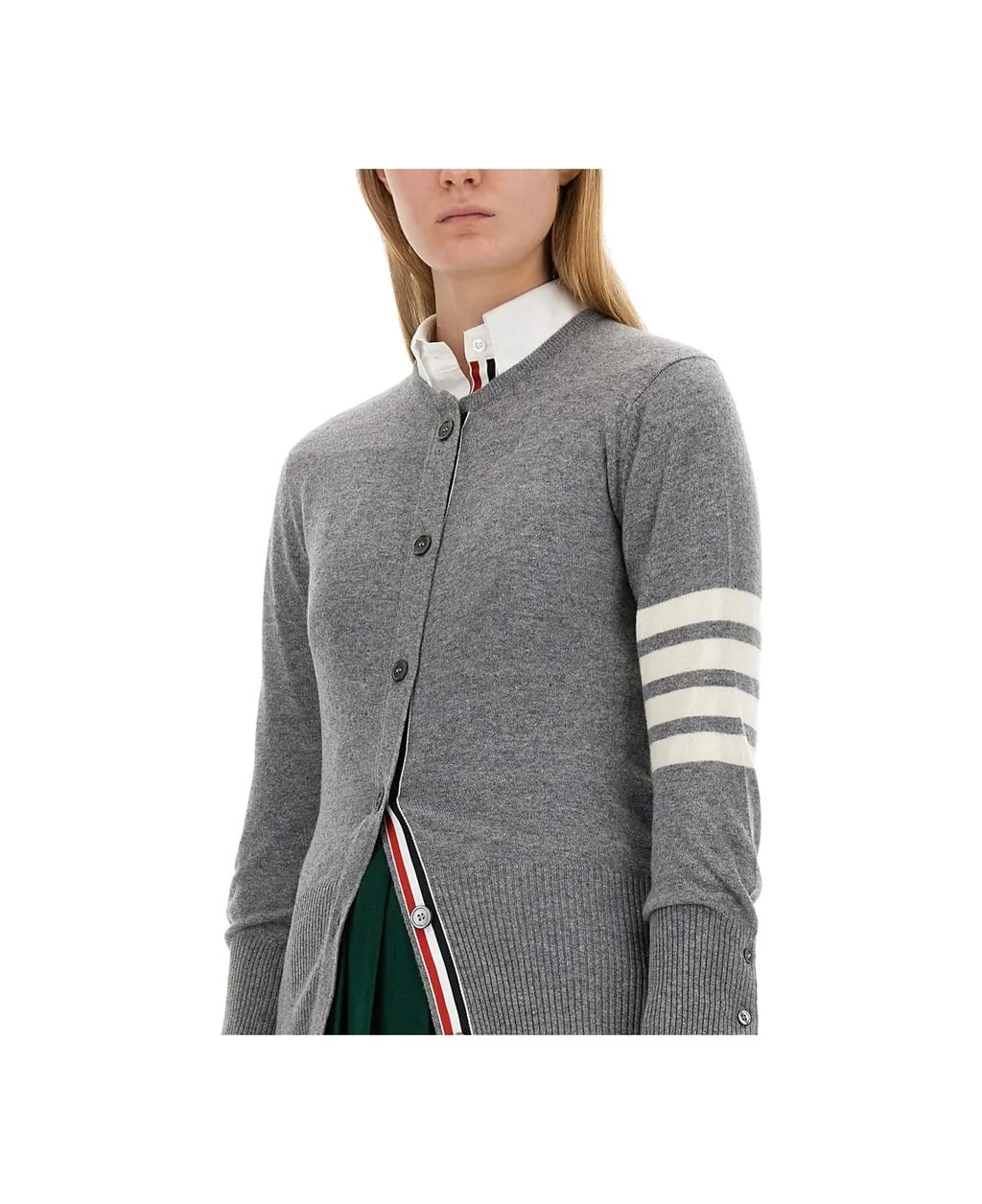 Thom Browne 4-Bar Striped Buttoned Cardigan