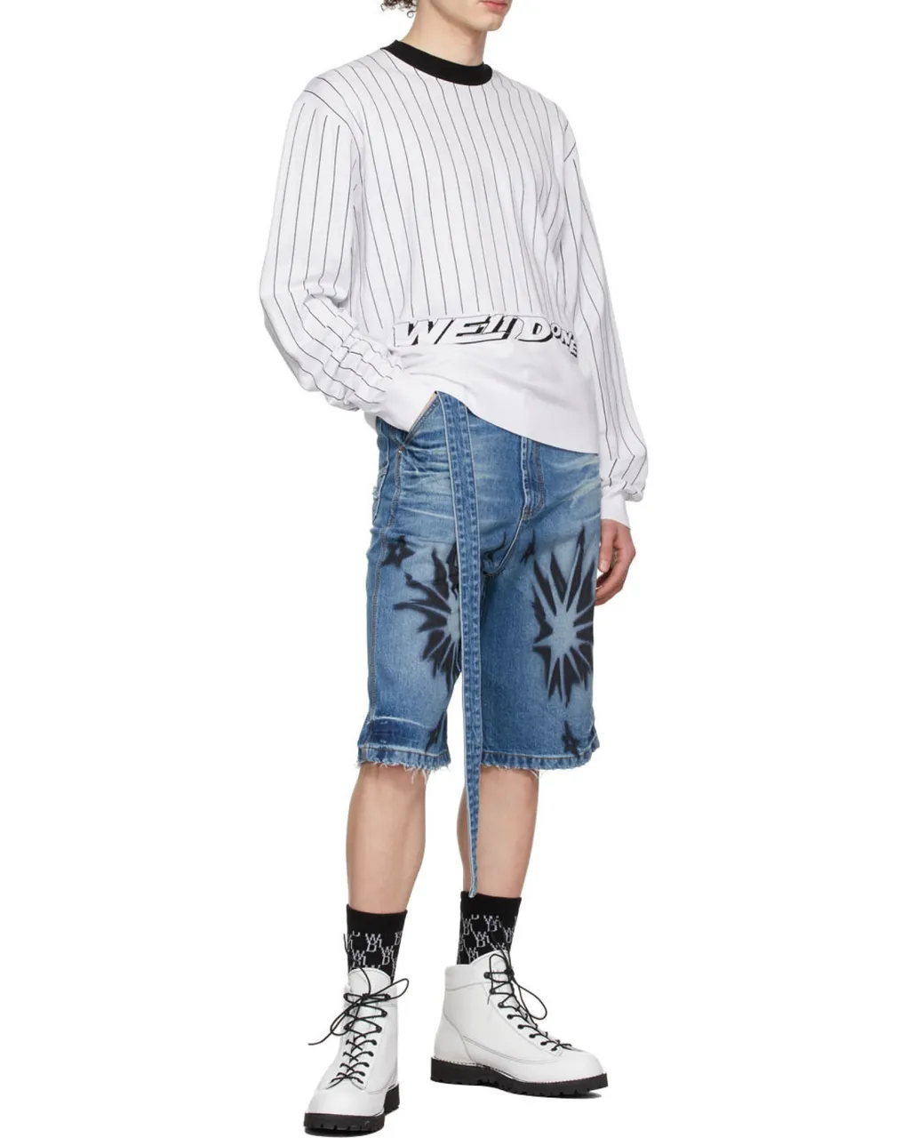 Striped Logo Round Neck Sweater