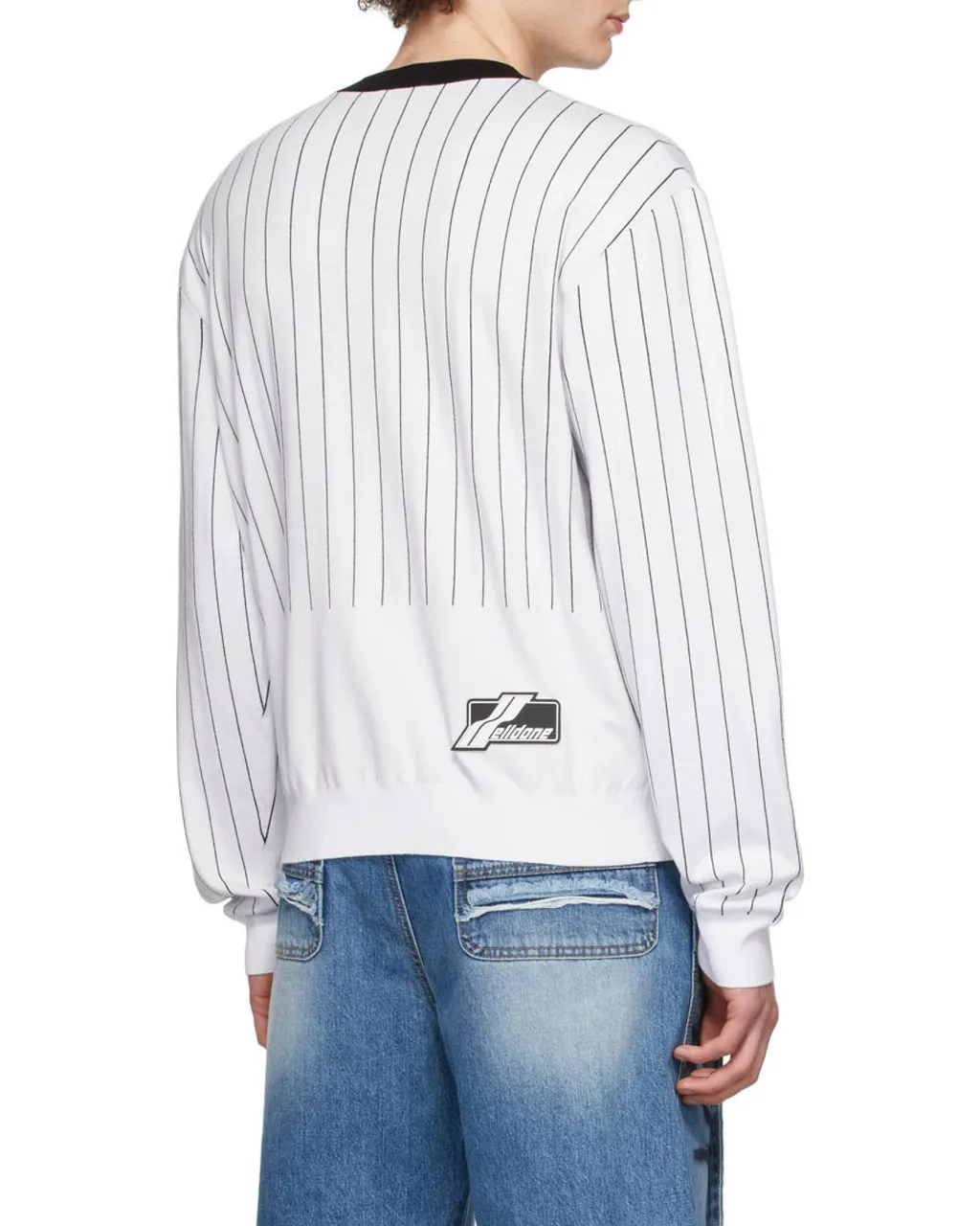 Striped Logo Round Neck Sweater