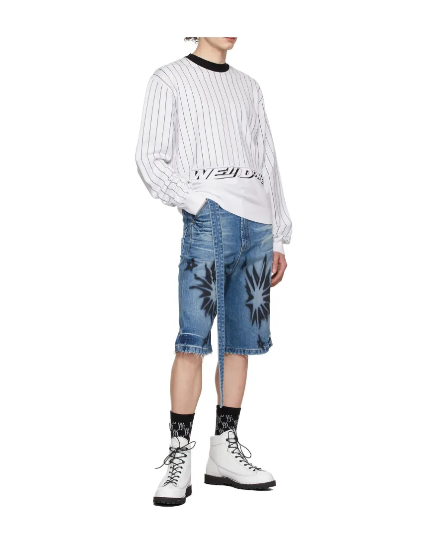 Striped Logo Round Neck Sweater