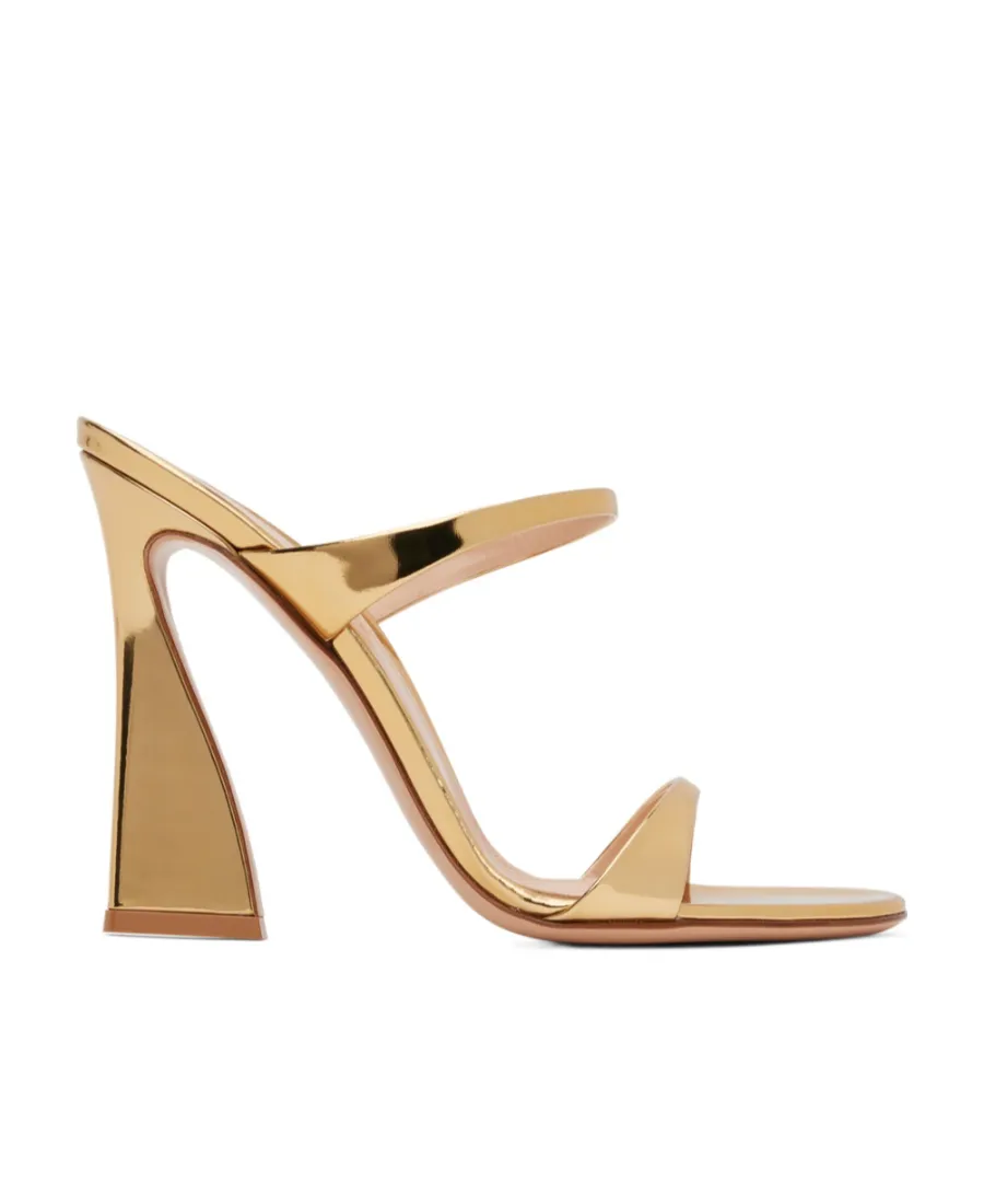 Metallic-Effect Leather Sandals