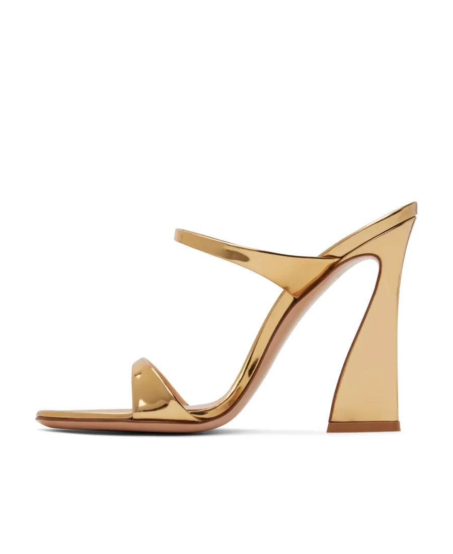Metallic-Effect Leather Sandals
