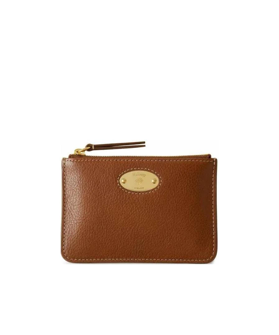 Mulberry Logo Engraved Zipped Coin Pouch