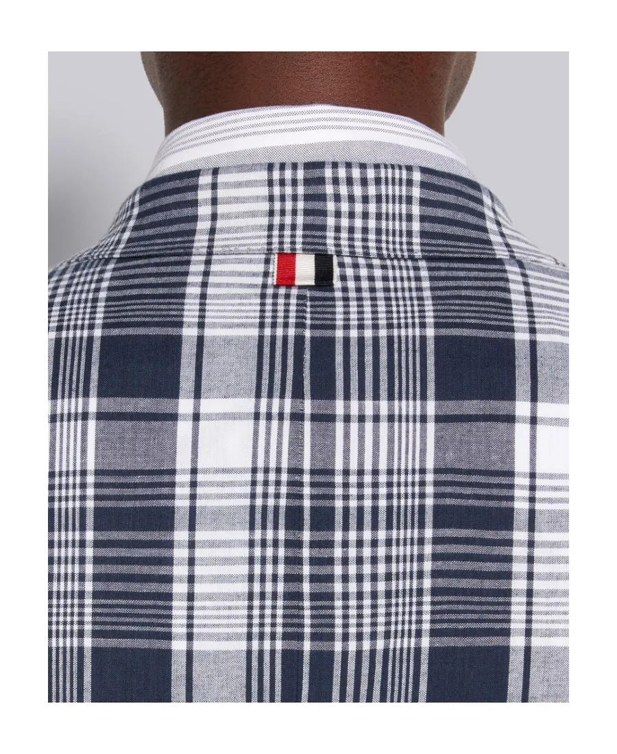 Navy Blue Plaid Armband Suit Jacket