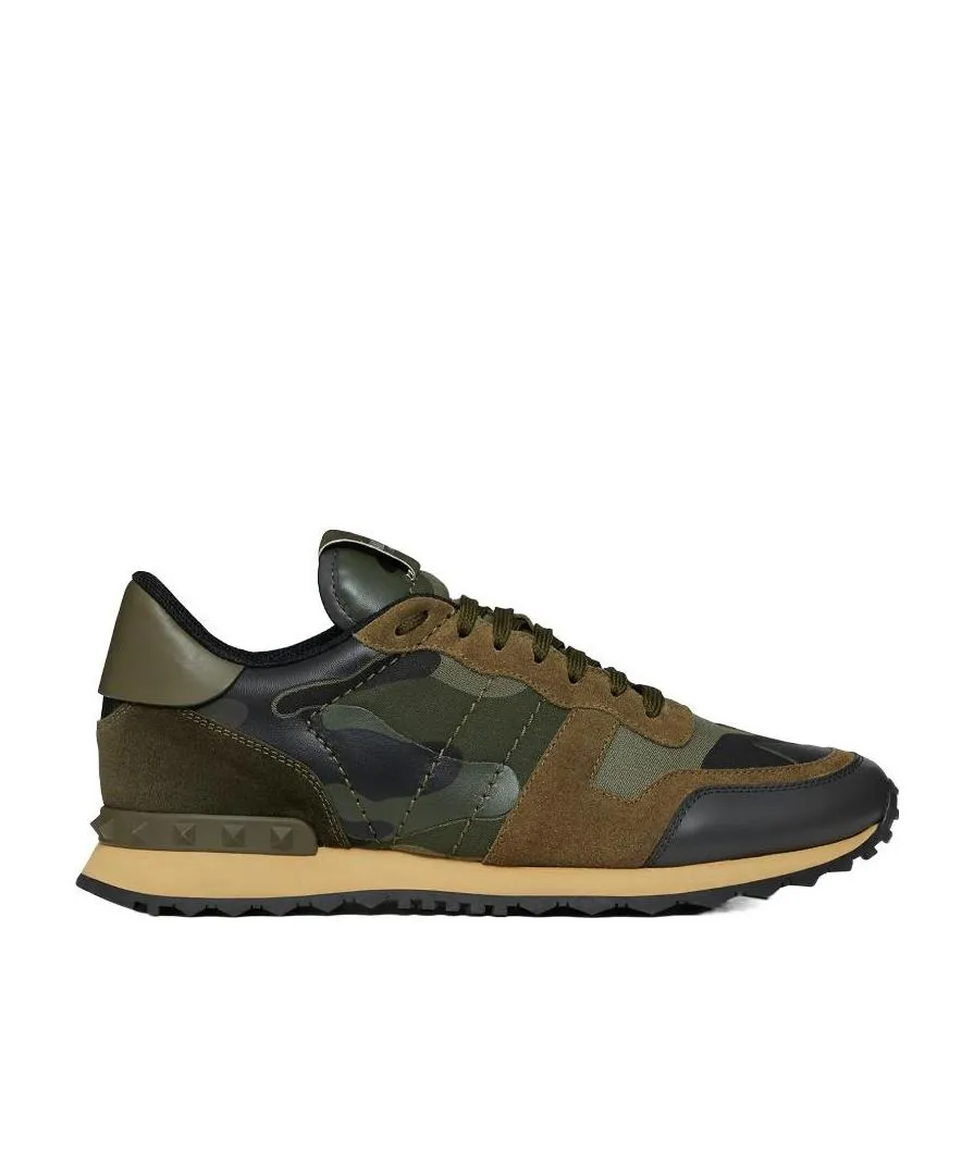 Valentino Garavani Rockrunner Camouflage-Print Lace-Up Sneakers