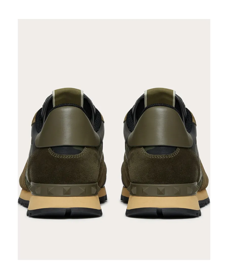 Valentino Garavani Rockrunner Camouflage-Print Lace-Up Sneakers