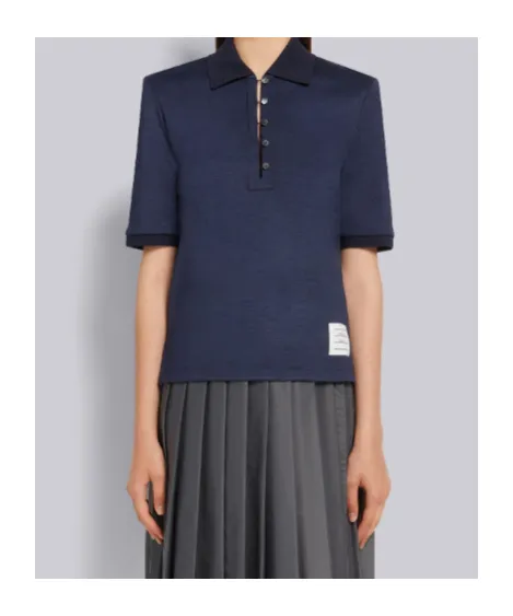 Floral Button-Detail Polo Top