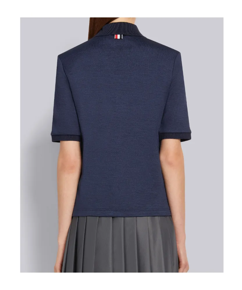Floral Button-Detail Polo Top