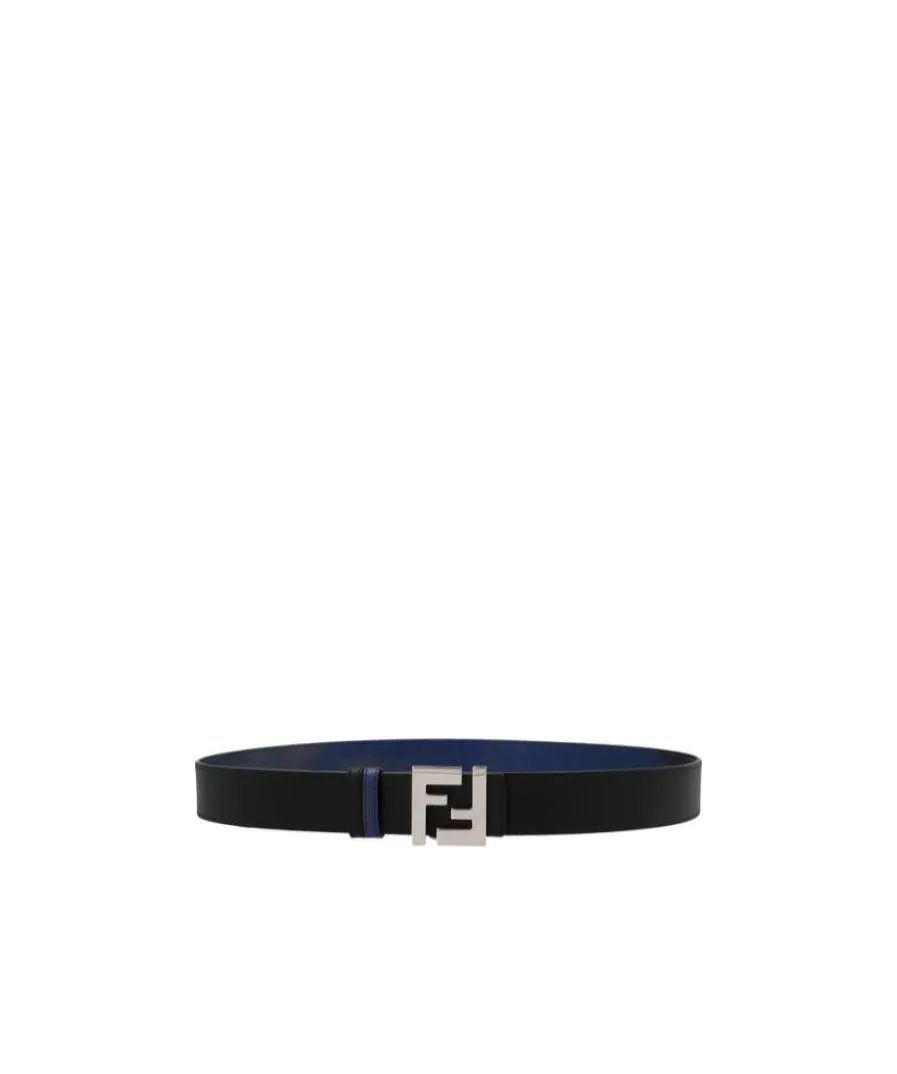 Abstract-Print Leather Belt