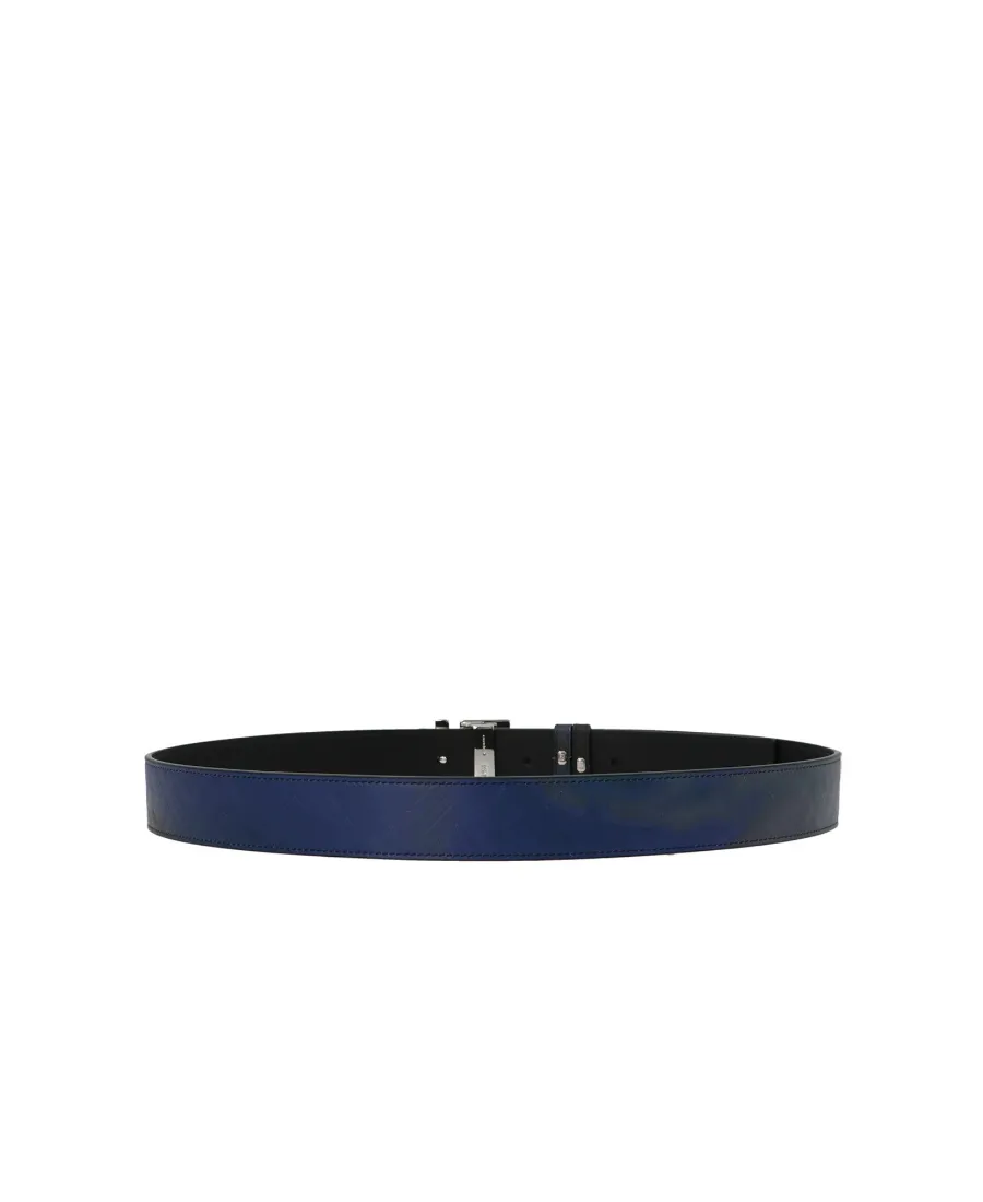 Abstract-Print Leather Belt