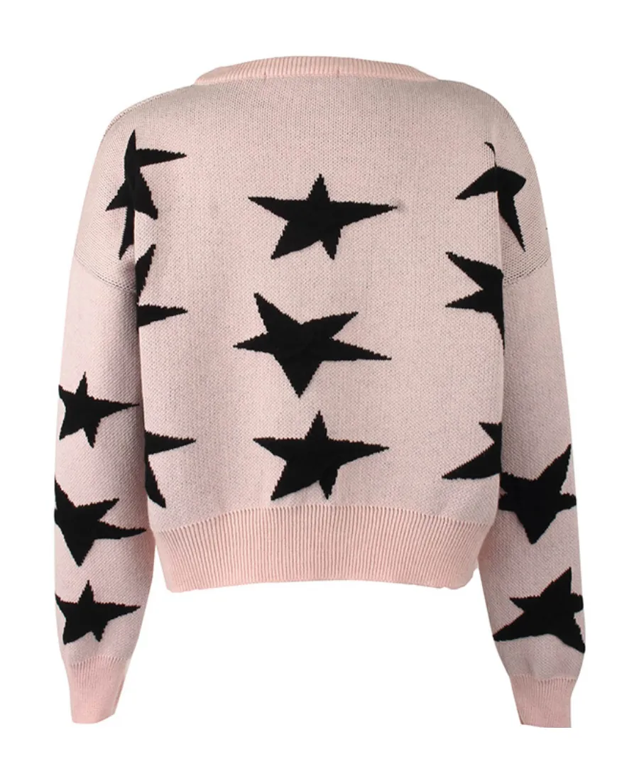 Star Pattern Knitted Pullover