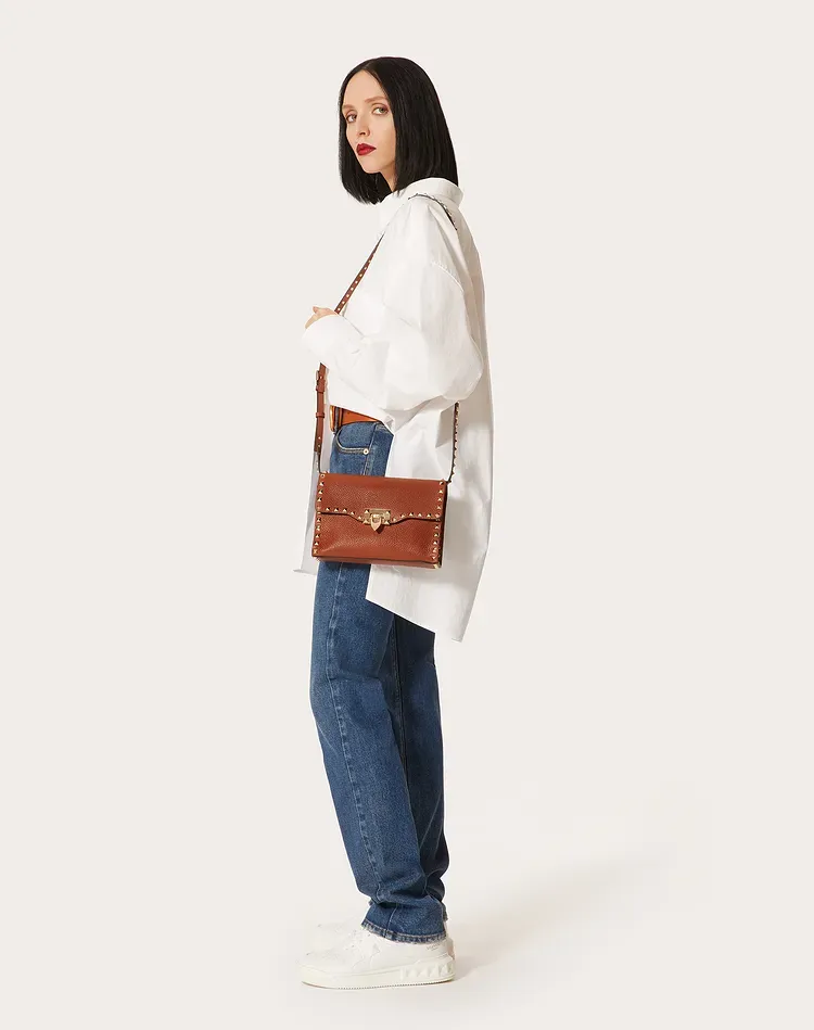 Valentino Garavani Rockstud Foldover Top Small Crossbody Bag