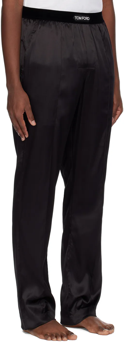 Tom Ford Logo Waistband Satin Pajama Trousers