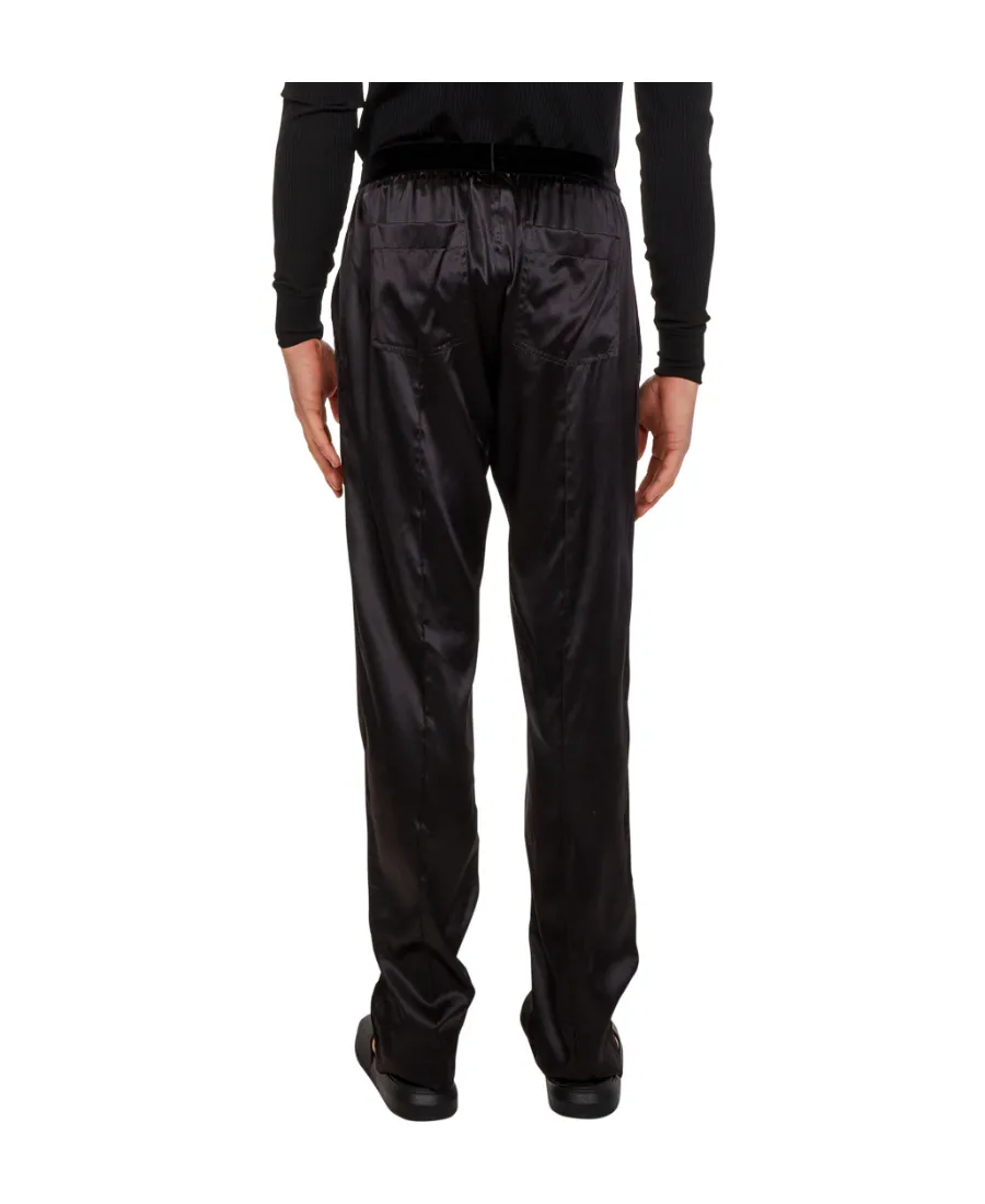 Tom Ford Logo Waistband Satin Pajama Trousers