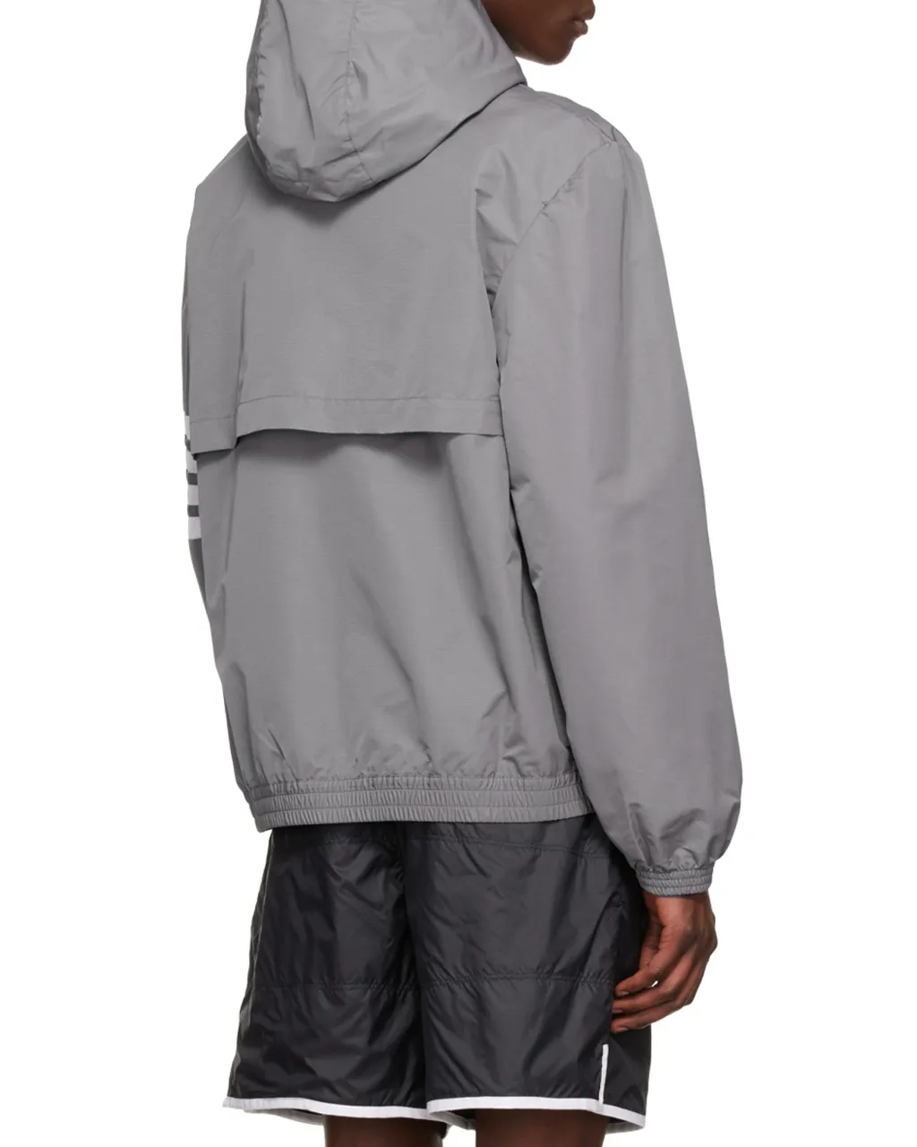 Thom Browne Ripstop Mesh 4-Bar Hooded Zip-Up Jacket