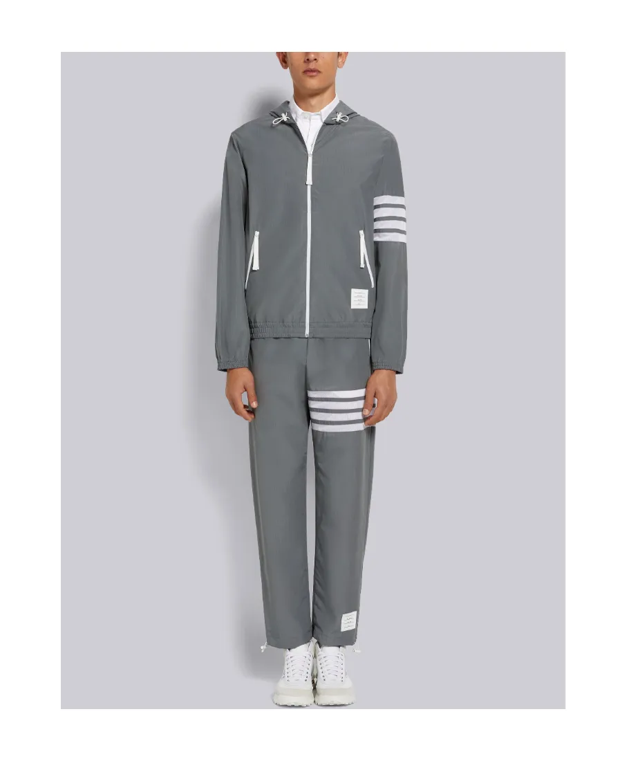 Thom Browne Ripstop Mesh 4-Bar Hooded Zip-Up Jacket