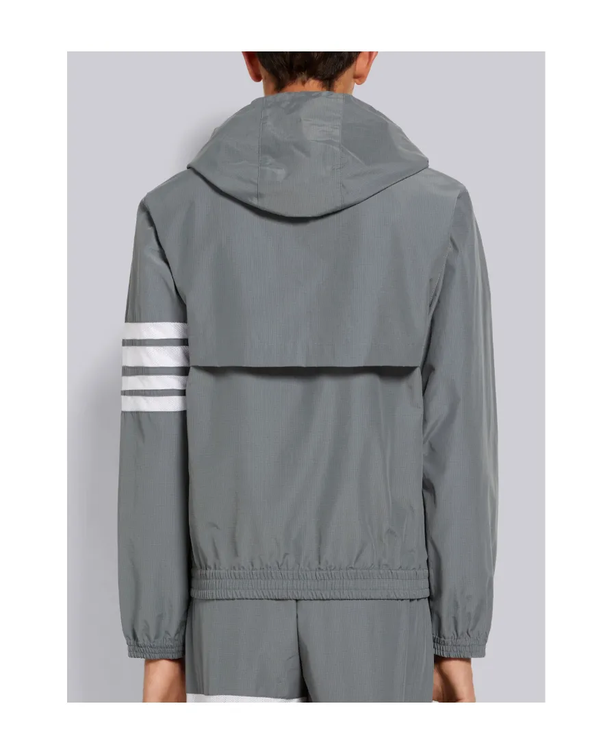 Thom Browne Ripstop Mesh 4-Bar Hooded Zip-Up Jacket