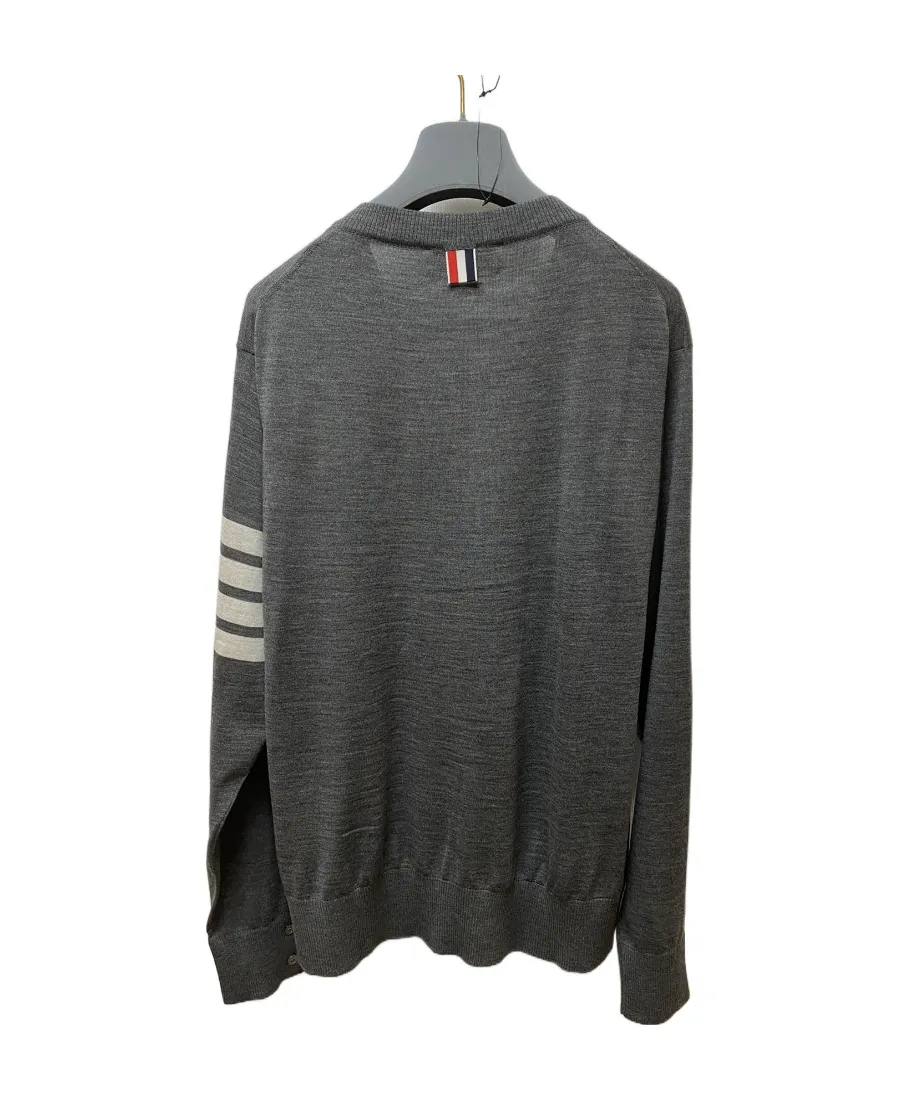 Stripe-Detail V-Neck Jumper