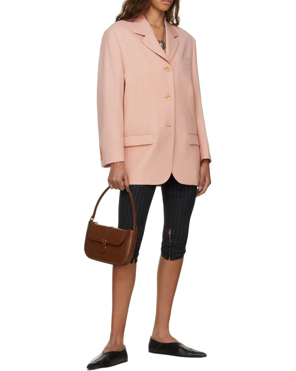 By Far Miranda Buckle Detailed Shoulder Bag