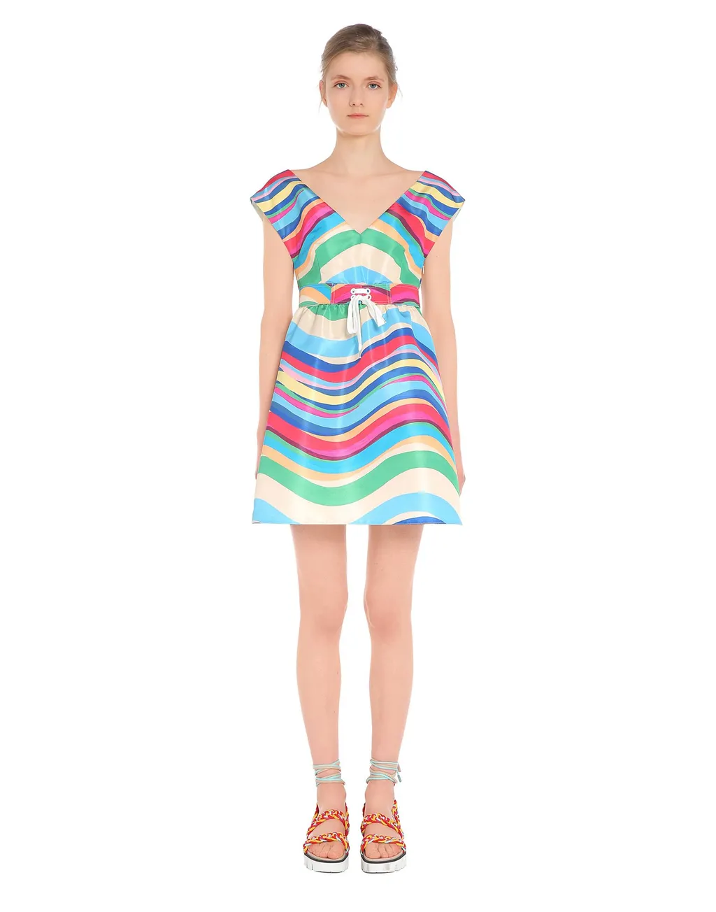 Printed Short-Sleeved Dress