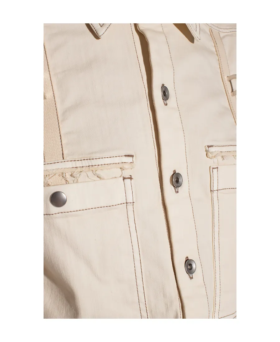 Rick Owens Drkshdw Frayed Detailed Denim Jacket