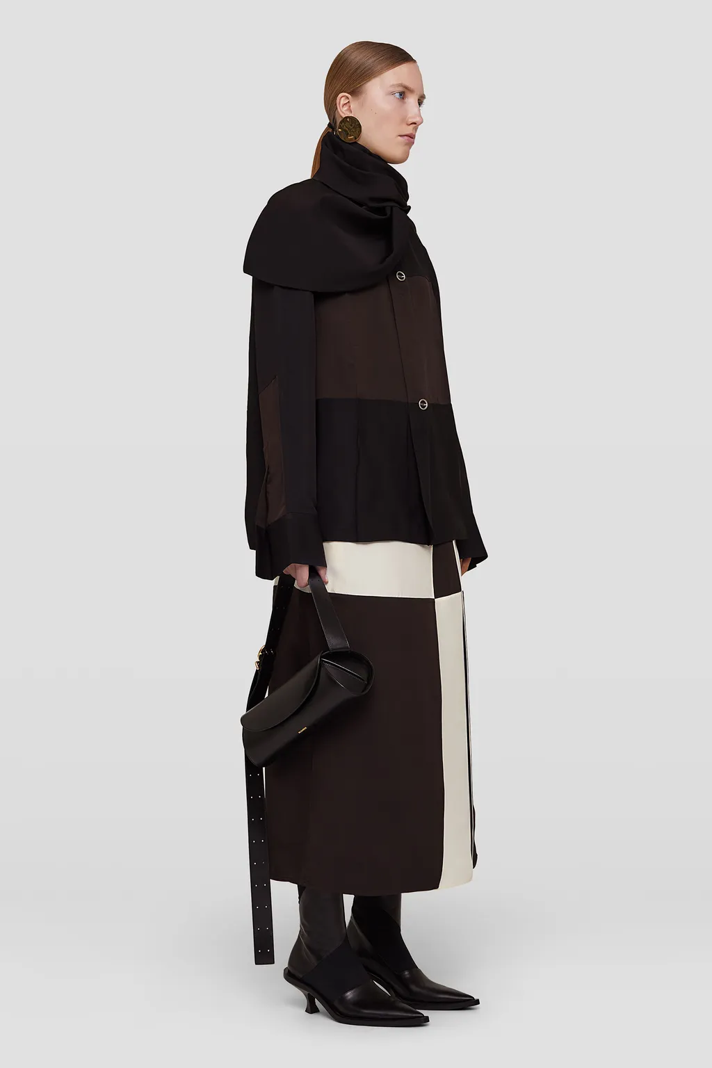Colour-Block Midi Skirt