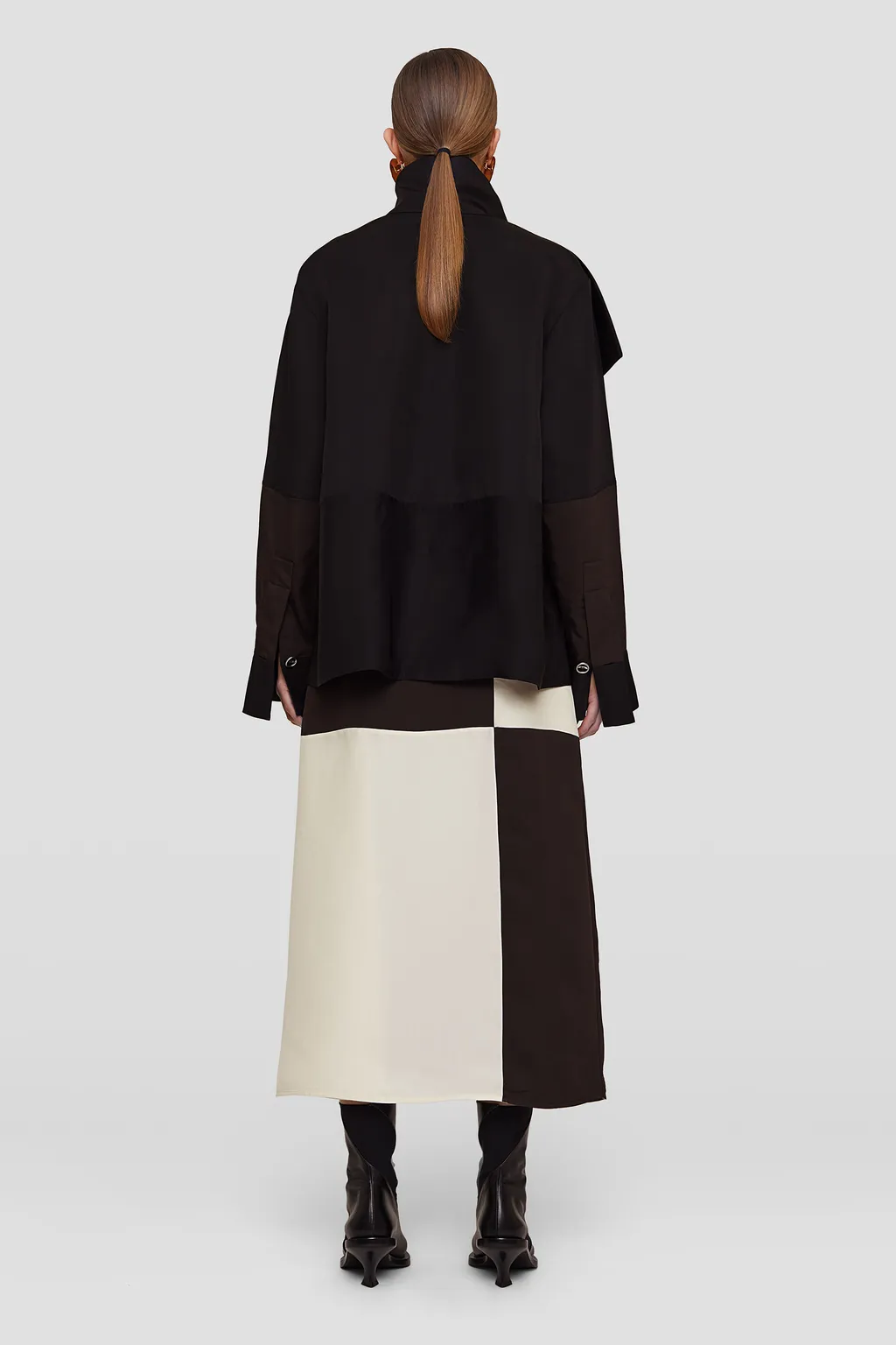 Colour-Block Midi Skirt