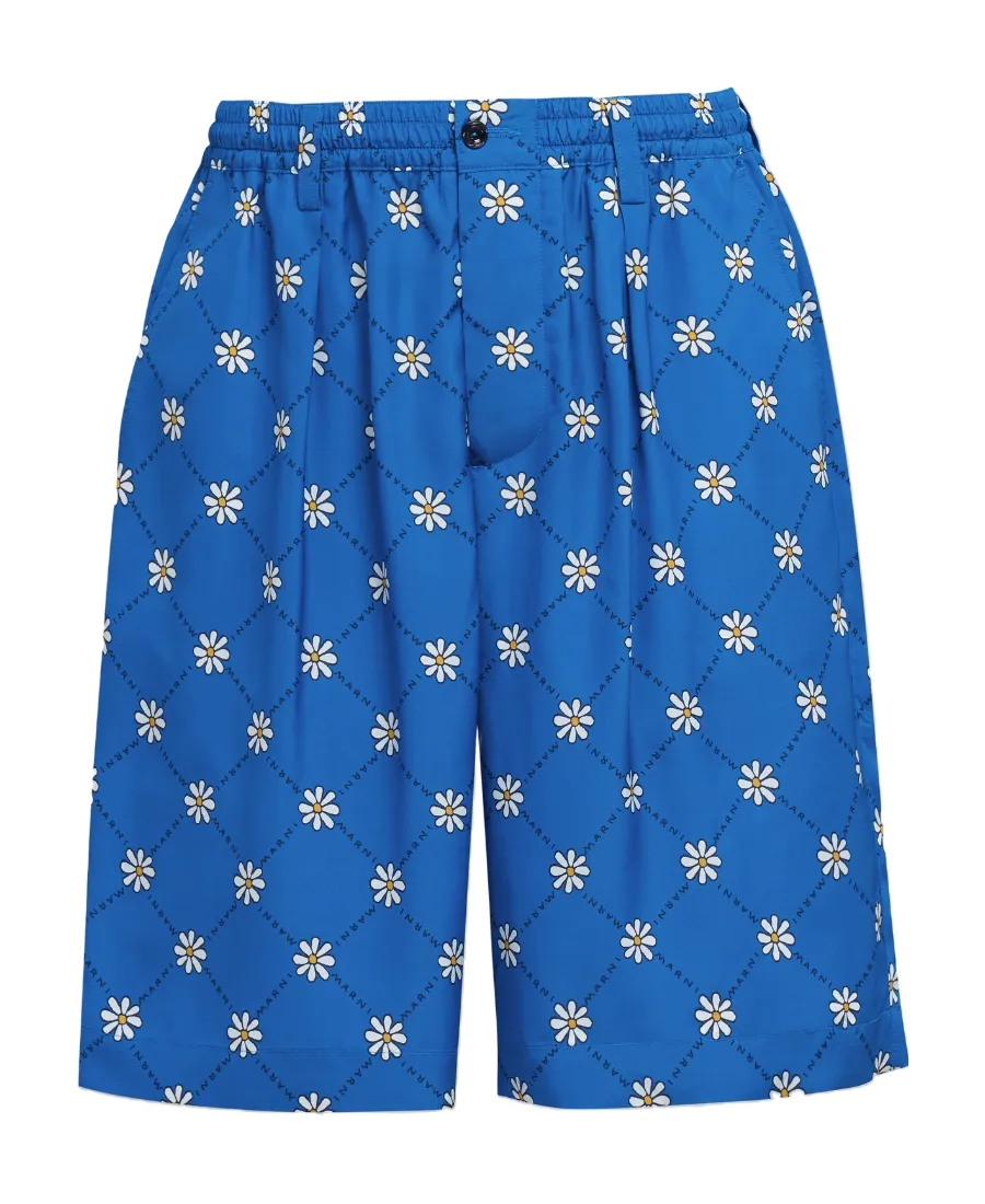 Marni Marnigram Elastic Waist Bermuda Shorts