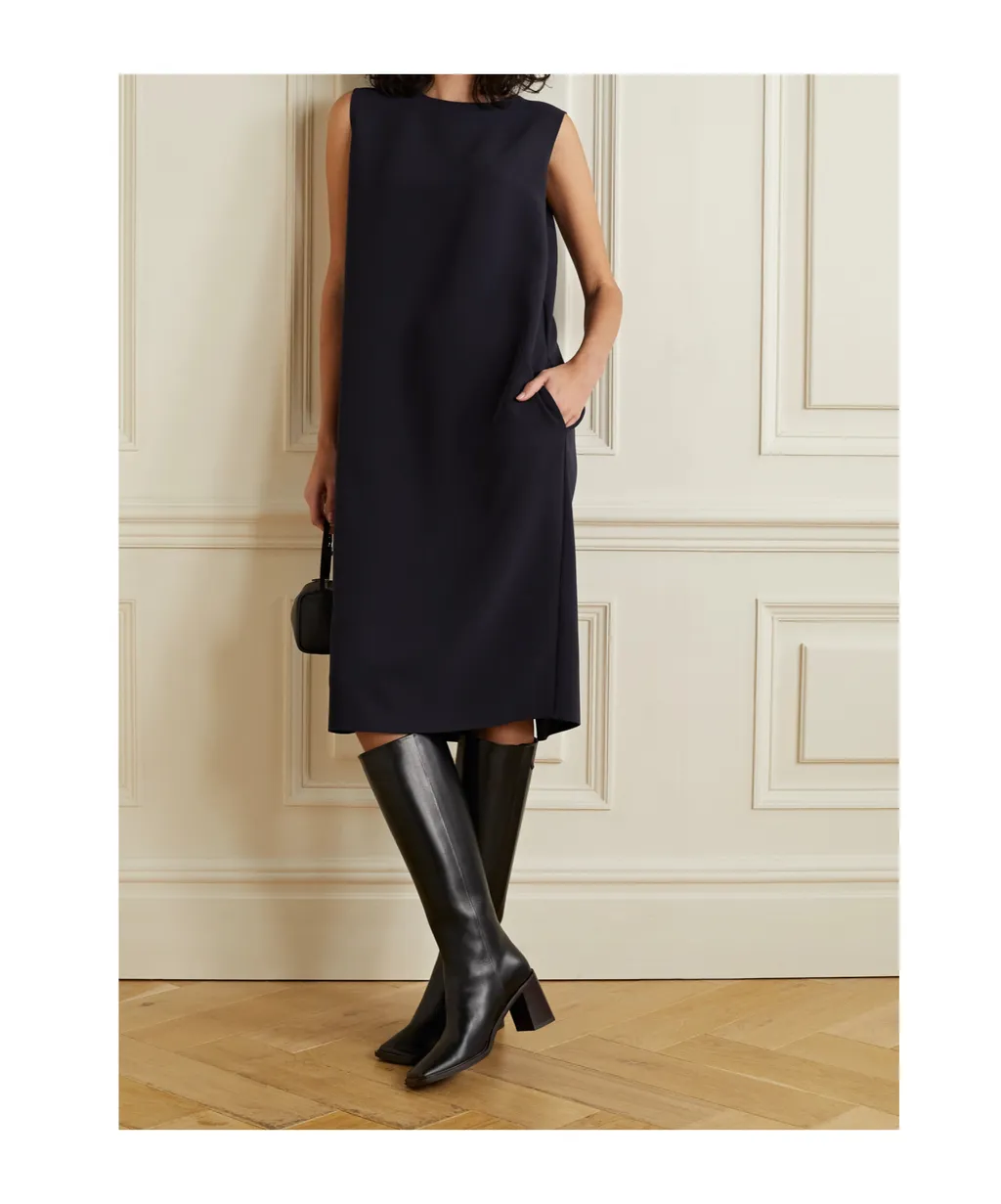 Round Collar Sleeveless Dress