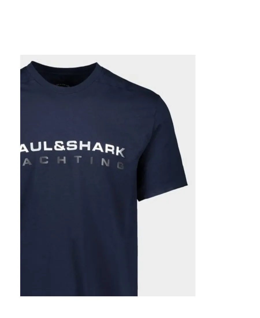 Navy Blue Round-Collar Short-Sleeved T-Shirt