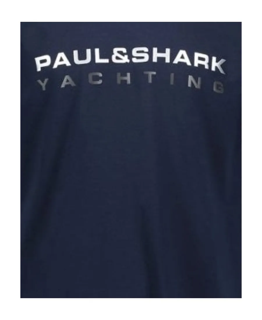Navy Blue Round-Collar Short-Sleeved T-Shirt