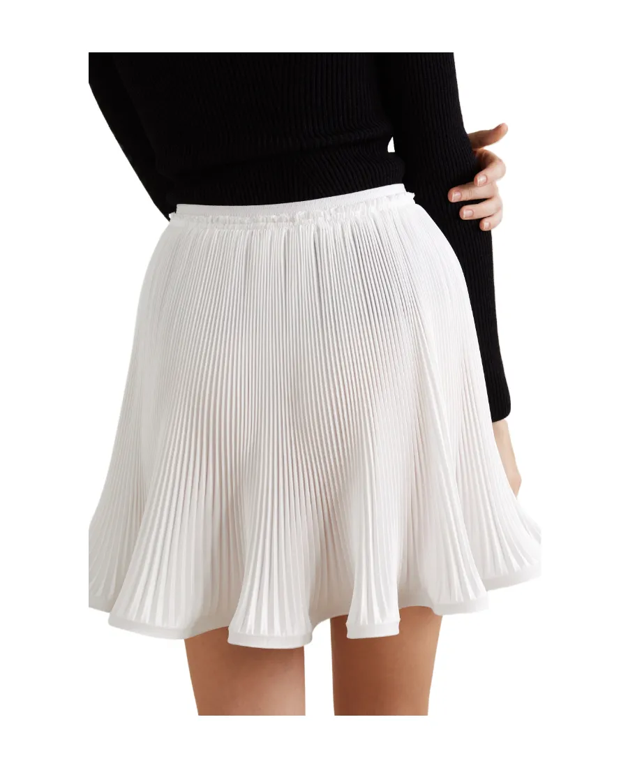 Logo Pleated High-Rise Skirt