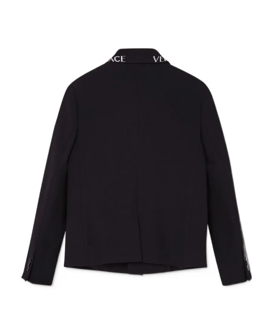 Intarsia Collar Logo Blazer