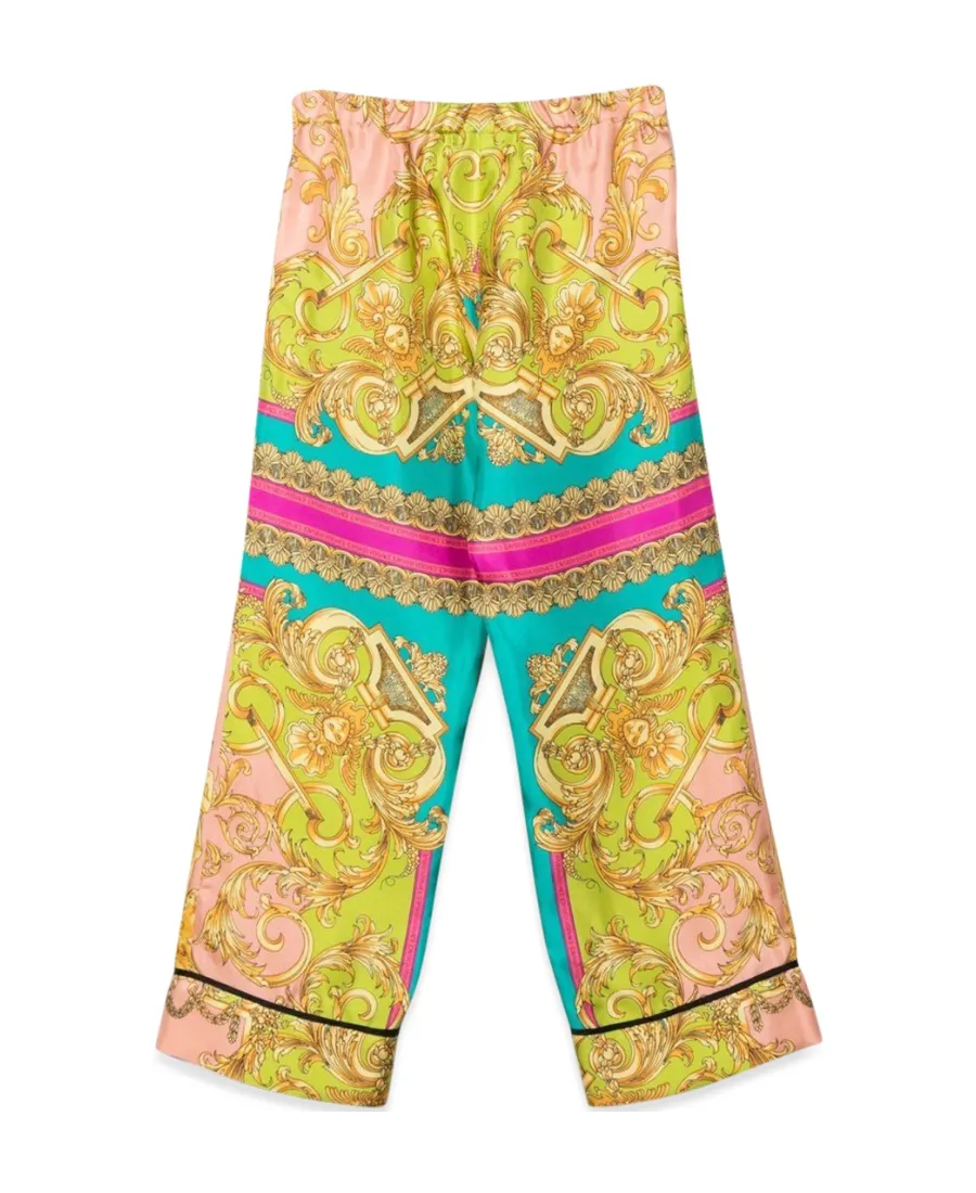 Versace Kids All-Over Patterned Wide Leg Trousers