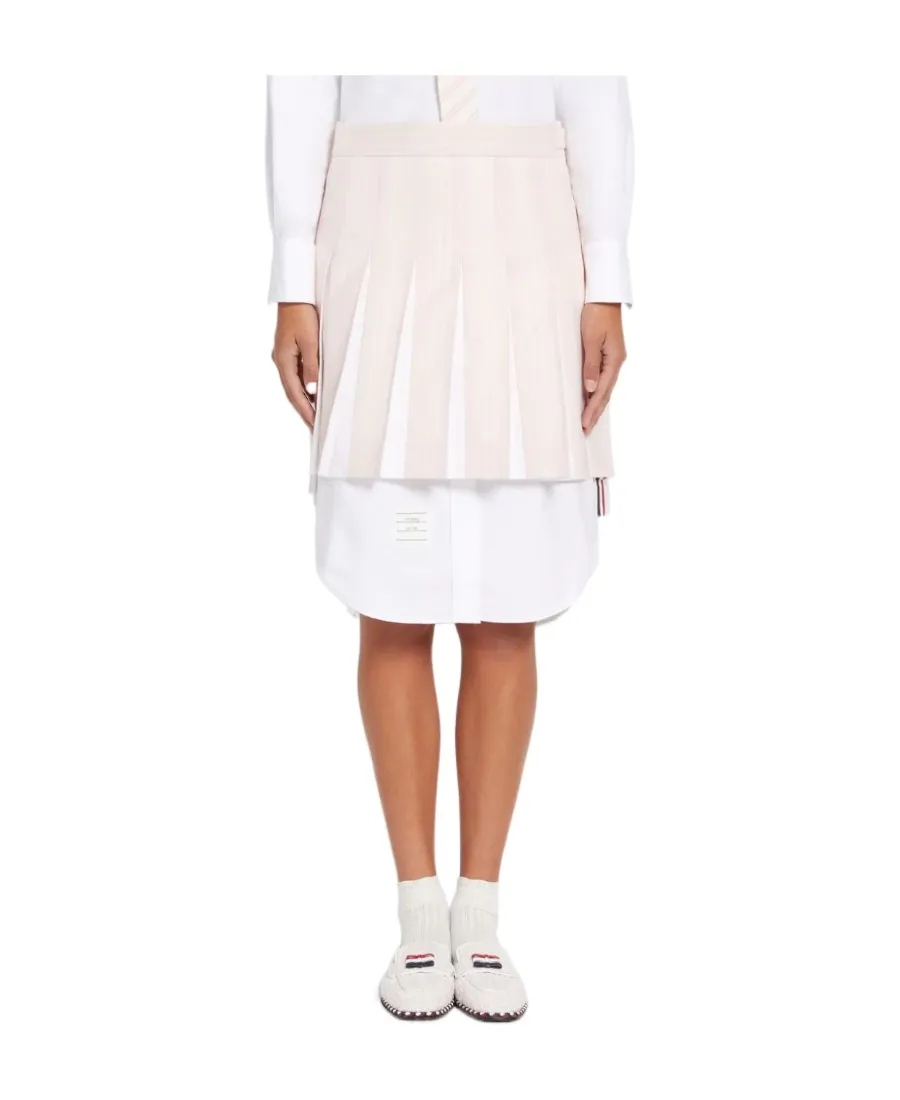 Thom Browne High-Low Hem Pleated Skirt