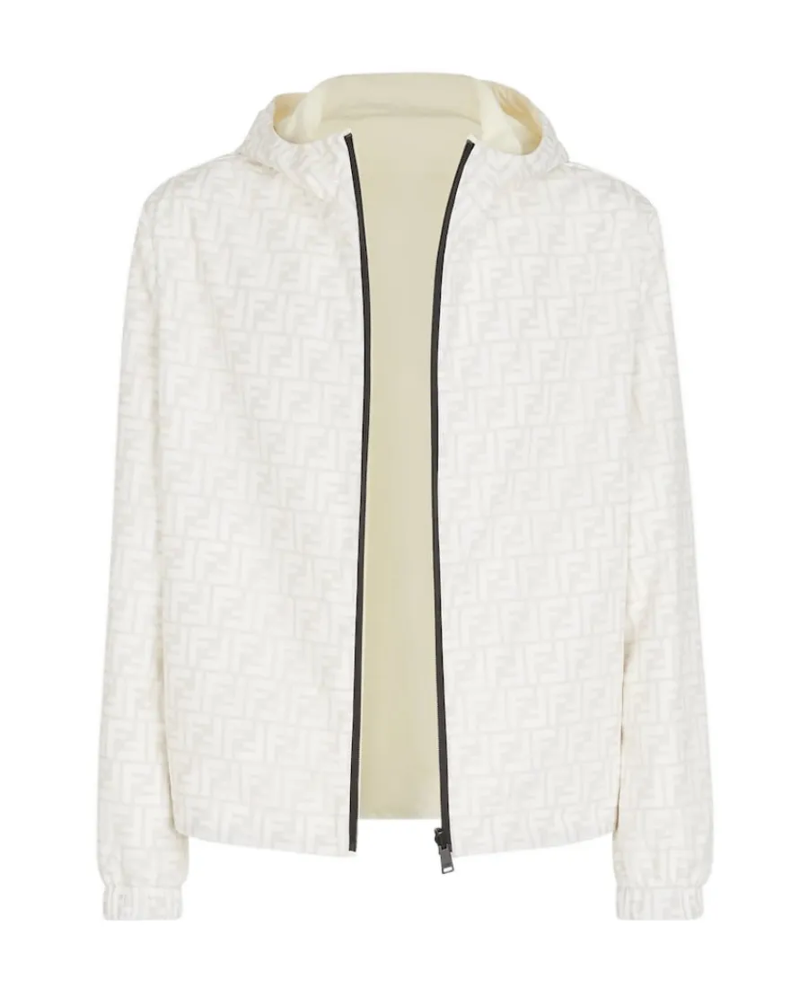 Fendi Ff Printed Hooded Reversible Jacket