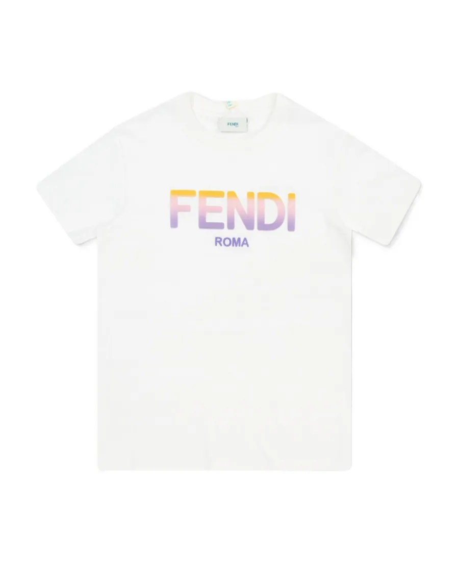 Fendi Kids Logo Printed Crewneck T-Shirt