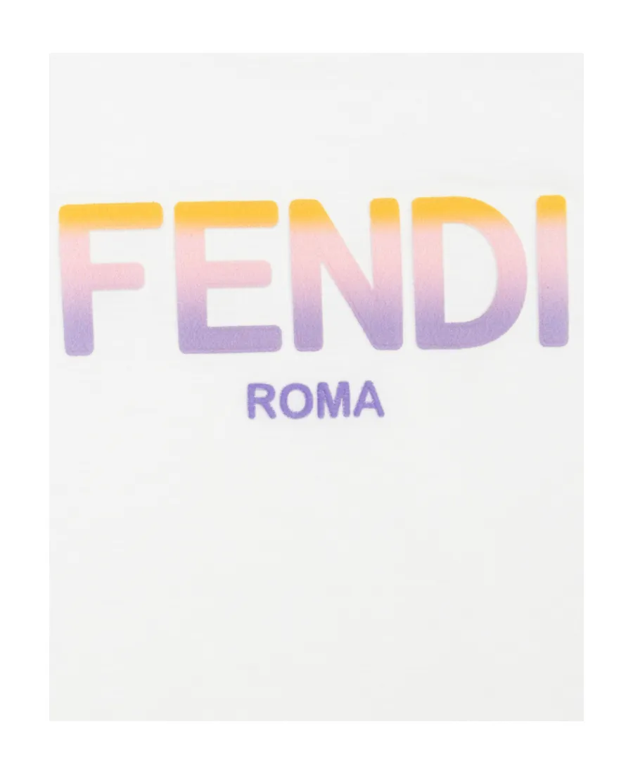Fendi Kids Logo Printed Crewneck T-Shirt