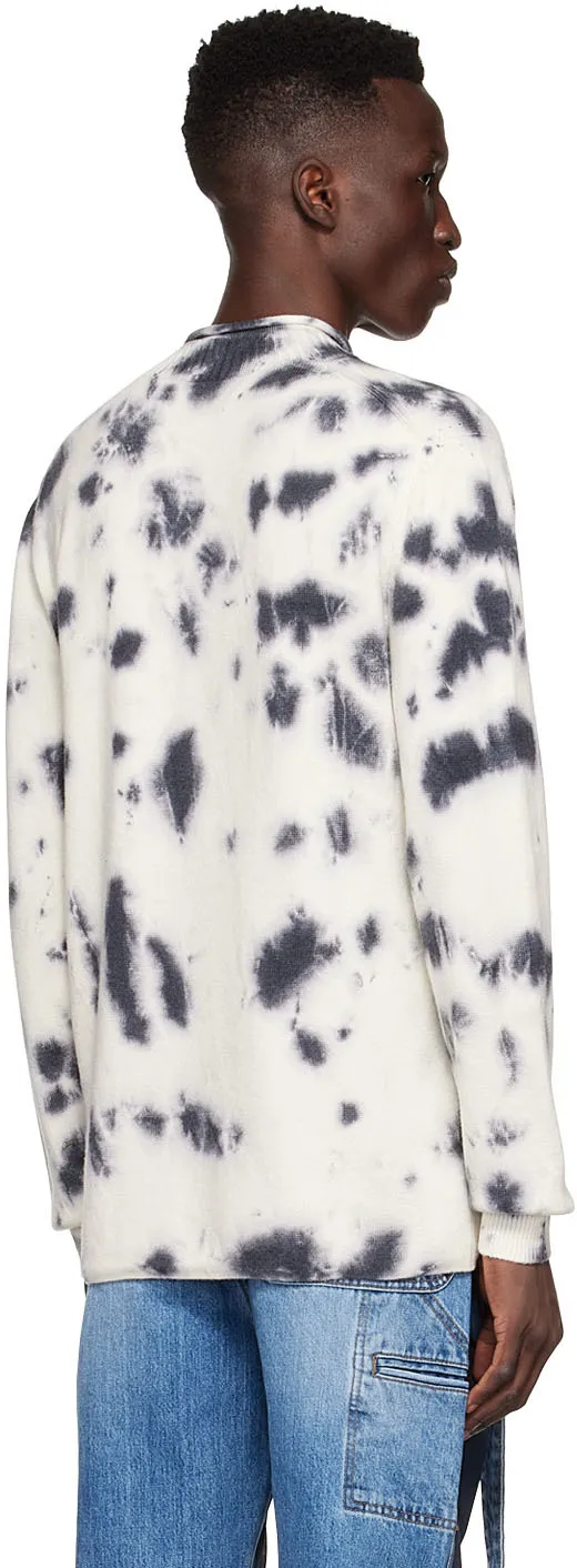 Tie-Dyed Round-Neck Knitted Pullover