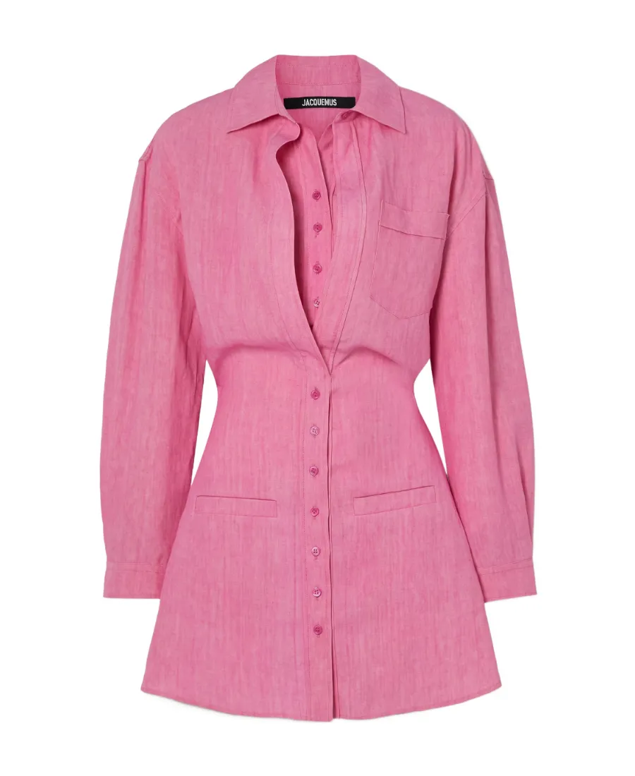 Logo Layered Shirt Dress