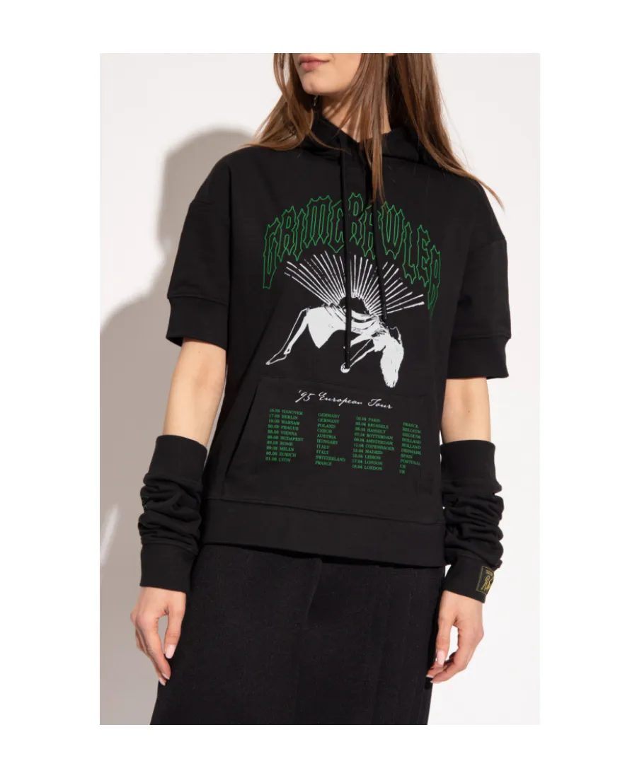 Raf Simons Grimrawler-Printed Attached Sleeve Hoodie