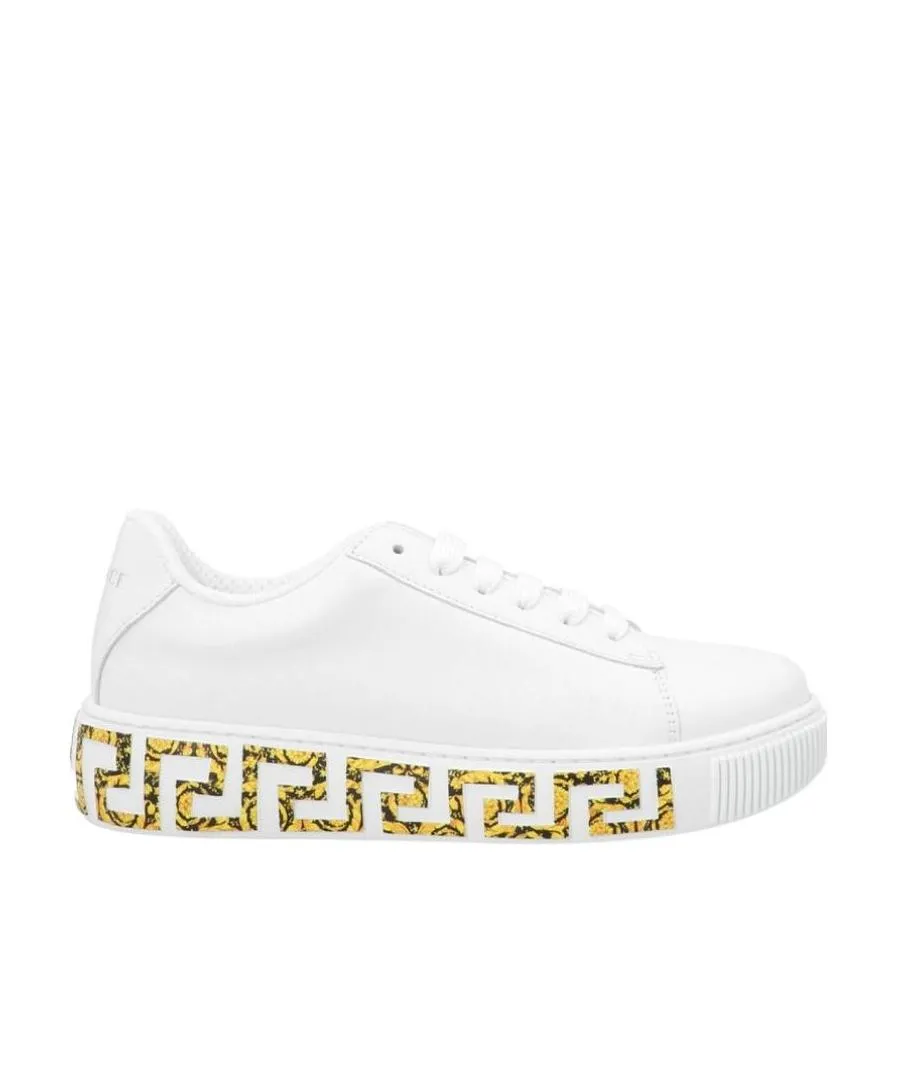 Versace Kids Round Toe Lace-Up Sneakers