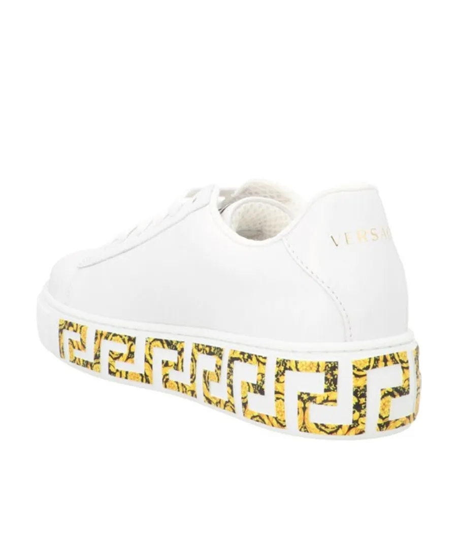 Versace Kids Round Toe Lace-Up Sneakers
