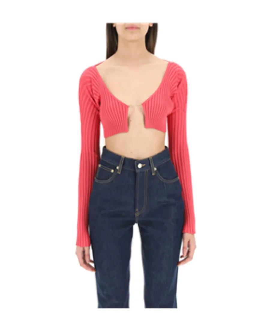 Pral Ribbed Cropped Cardigan
