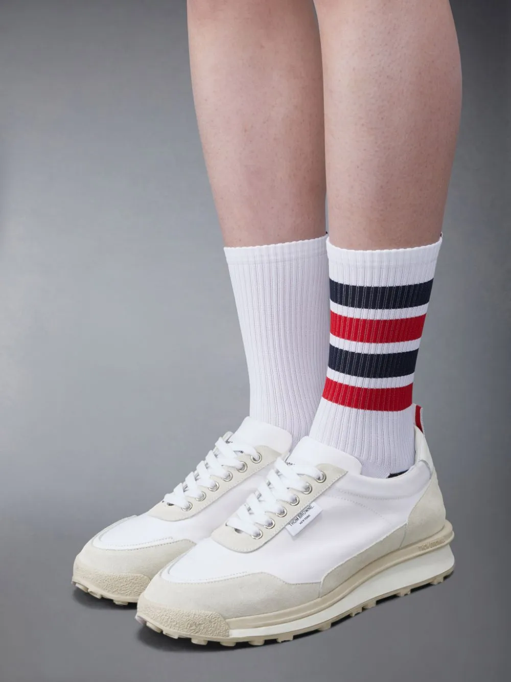 Thom Browne Round Toe Lace-Up Sneakers