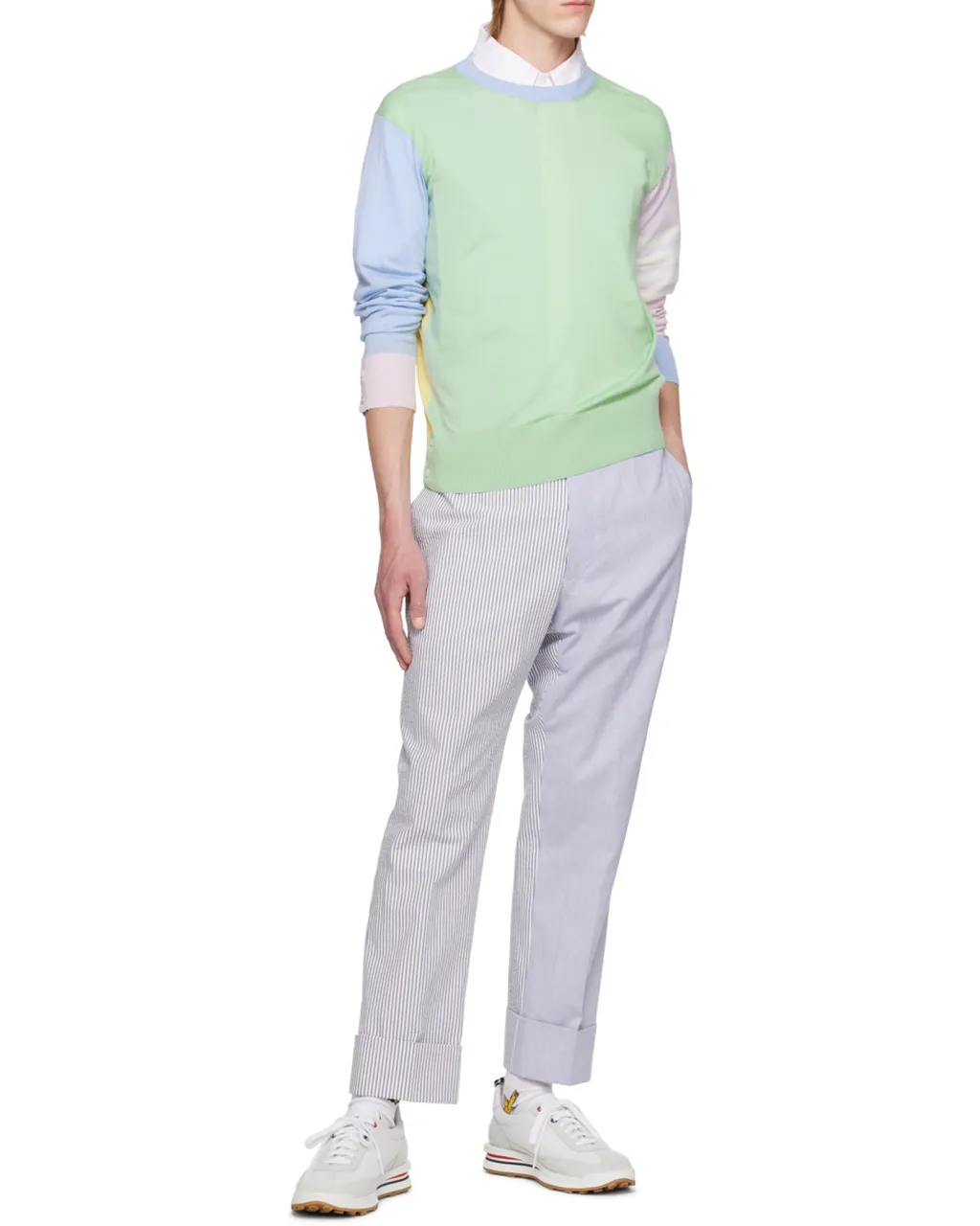 Thom Browne Striped Maxi Turn-Up Hem Pants