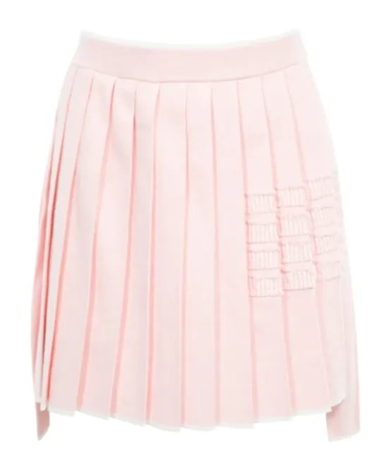 Thom Browne Asymmetric Hem Mini Pleated Skirt