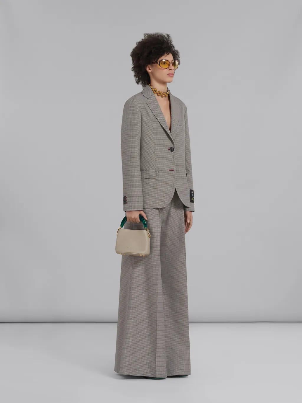 Marni Houndstooth Checked Single-Breasted Jacket