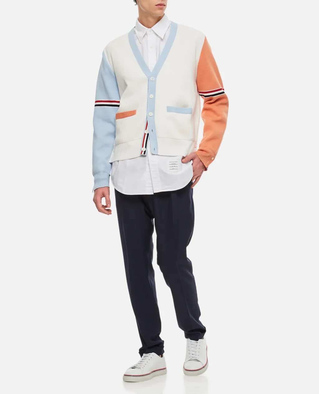 Thom Browne Color-Block Buttoned Cardigan