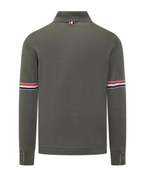 Thom Browne Rwb Stripe Buttoned Cardigan